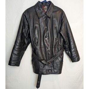 G-III Global Identity‎ Vintage Women's 100% Leather Black 90's Jacket Size Large